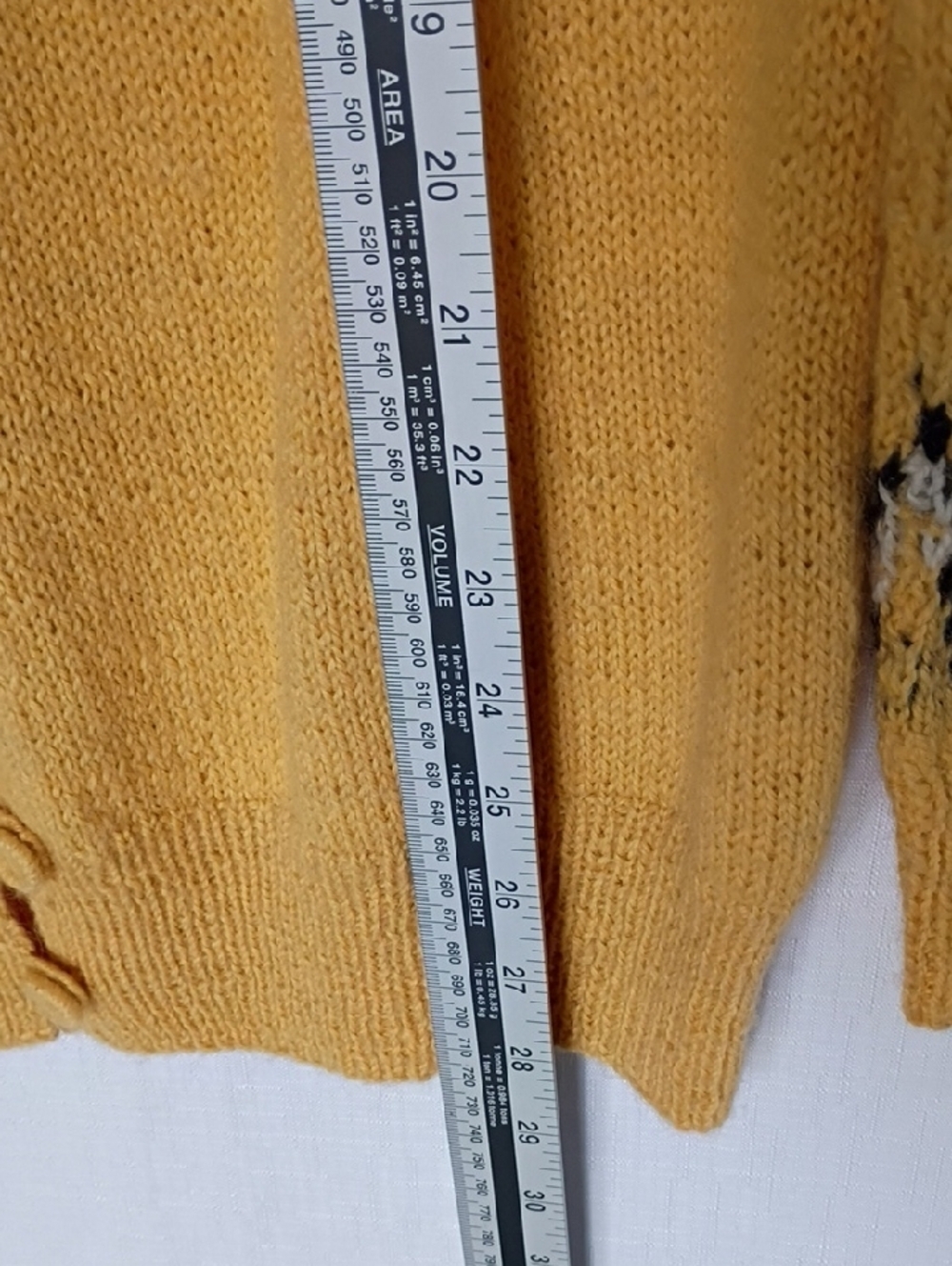 Yellow Fair Isle Yoke Button-Front Cardigan Sweater - Picture 7 of 8